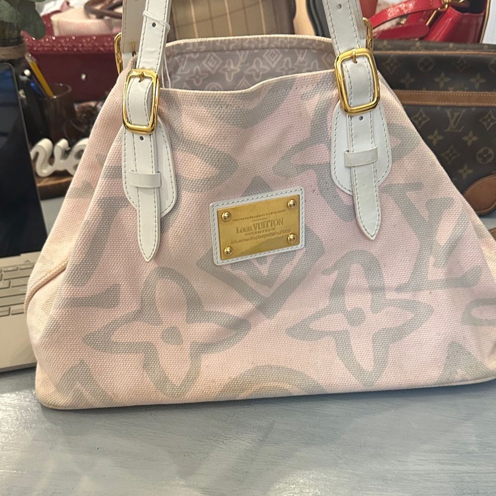 Louis Vuitton Pink and Gray Canvas Monogram Tahitienne.